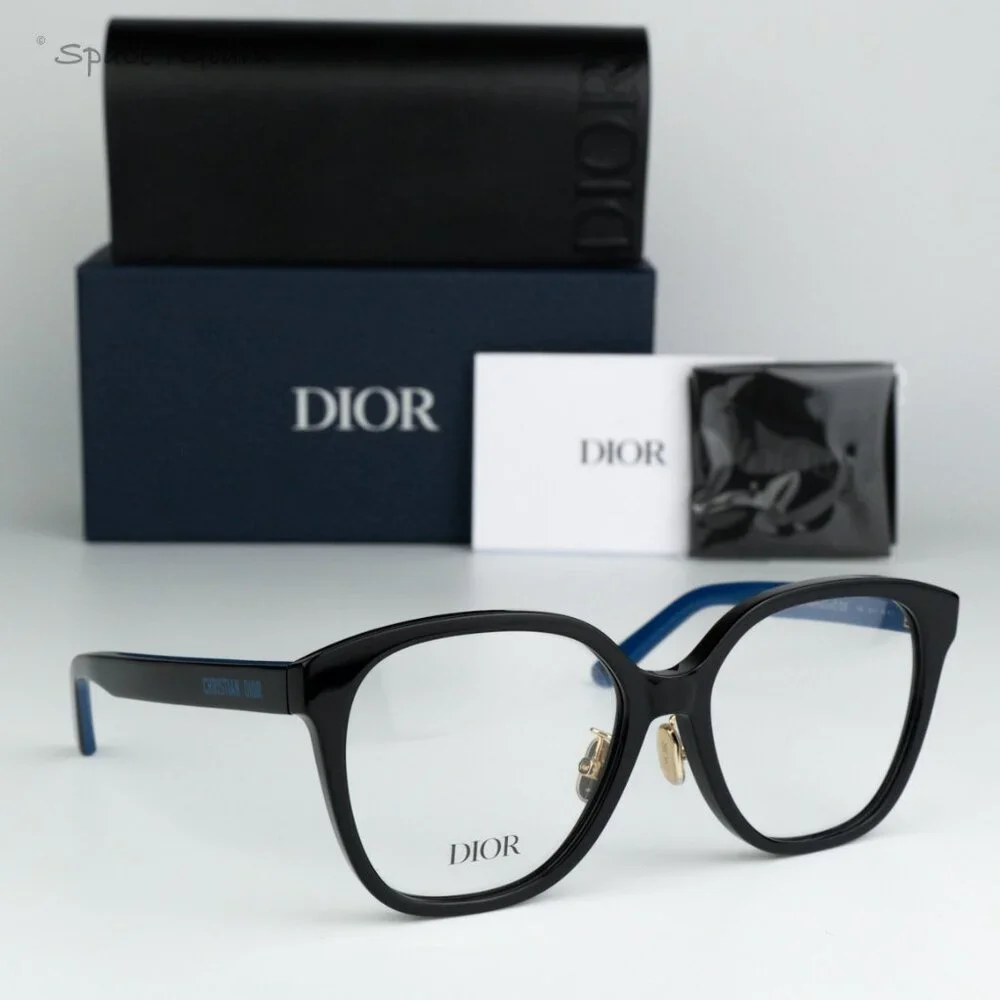 BRAND NEW Dior LAPARISIENNEDIORO S3F 1000 Black Blue Demo Women Round Eyeglasses